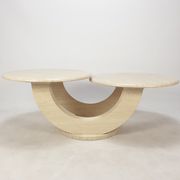 Italian travertine coffee table, 1980s