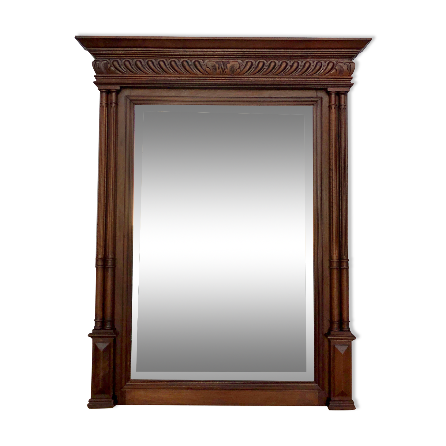 Rectangular mirror, wooden trumeau 120x139