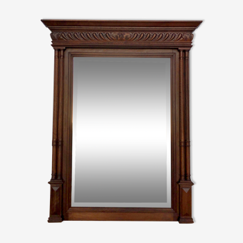 Miroir rectangulaire, trumeau en bois 120x139