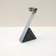 Chrome-plated metal and marble candle holder, 1980