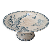 Opaque porcelain compote from Gien, Villageois model, Terre de Fer.