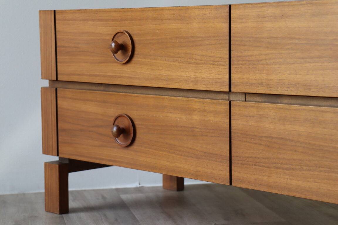 Vintage low teak sideboard, 1970