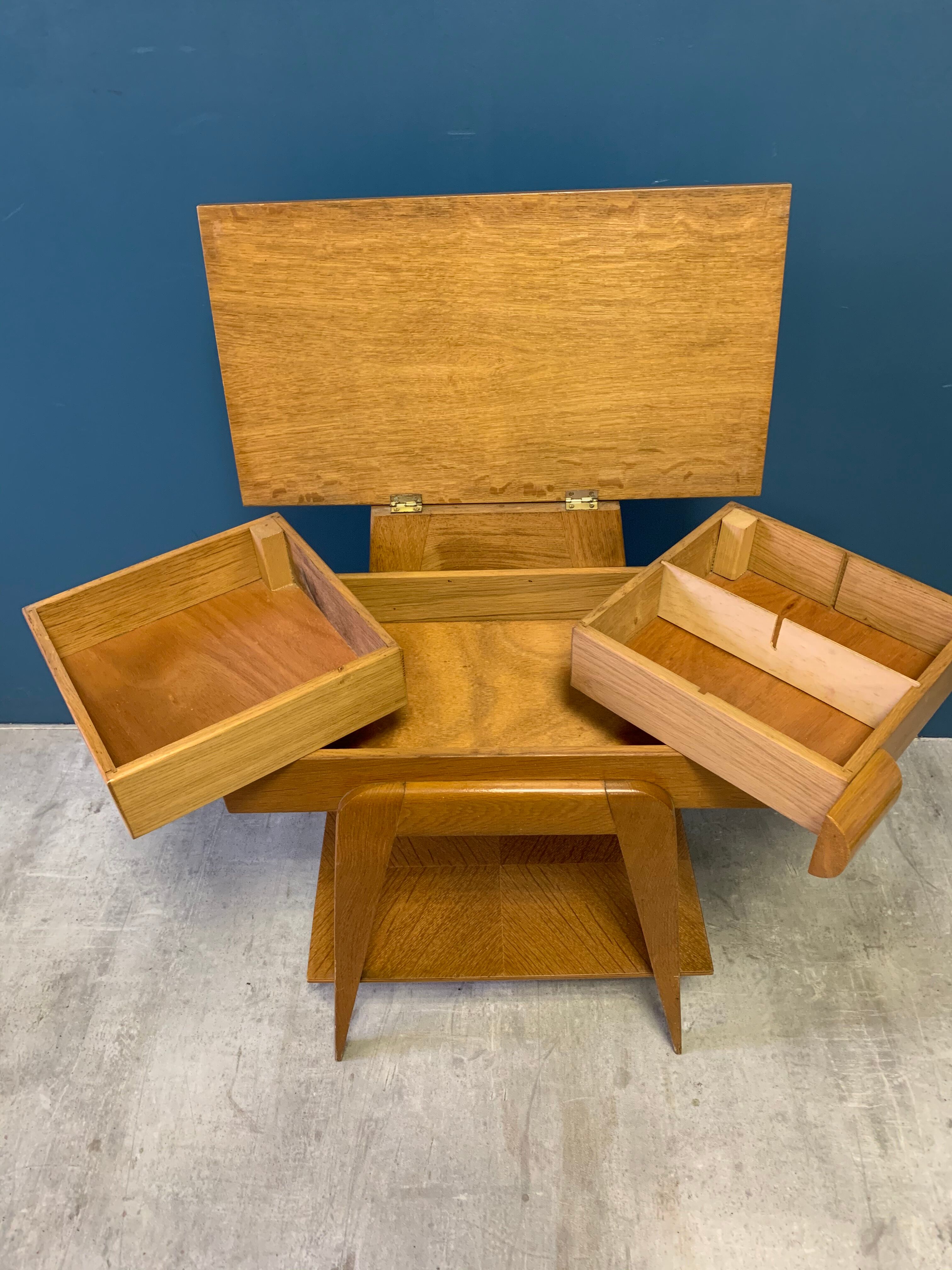 Vintage worker with compass feet