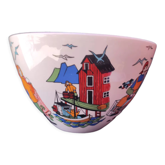 Bowl torskefiske design folk art fishing norse scandinavian