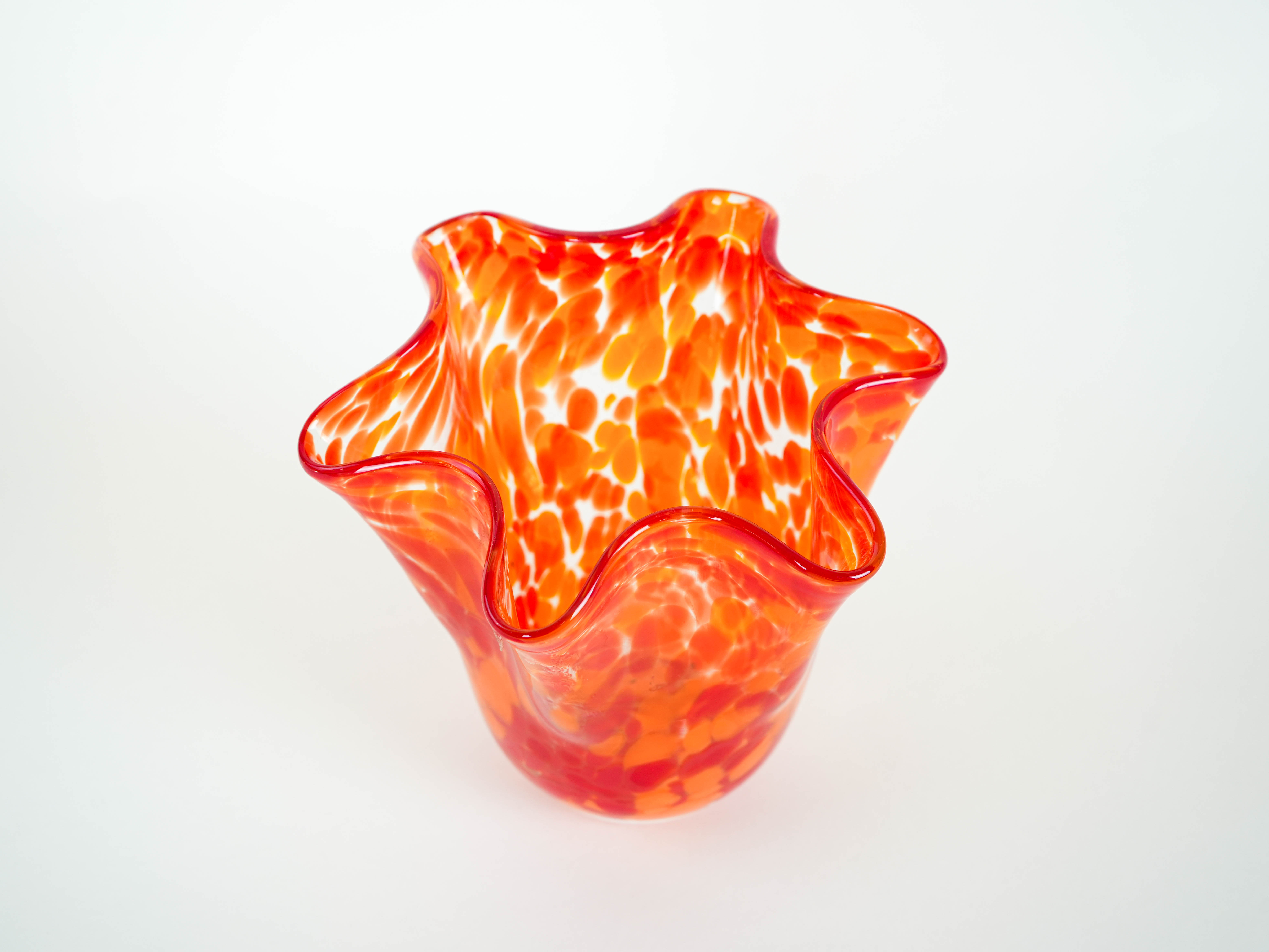 Orange glass vase, Danish design, 1970s, made in Denmark