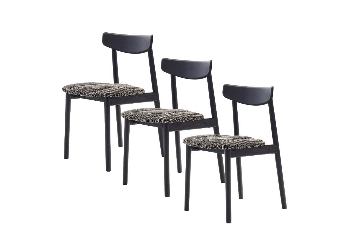 Lot de 3 chaises Klee Tapissées