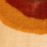 Triptych with geometric decoration in woven wool. Handcrafted work, 20th century.