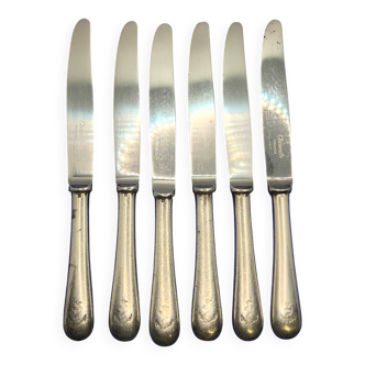 Set of 6 small silver-plated Navy knives from Christofle