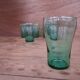 Lot de 6 verres en verre vert 1970