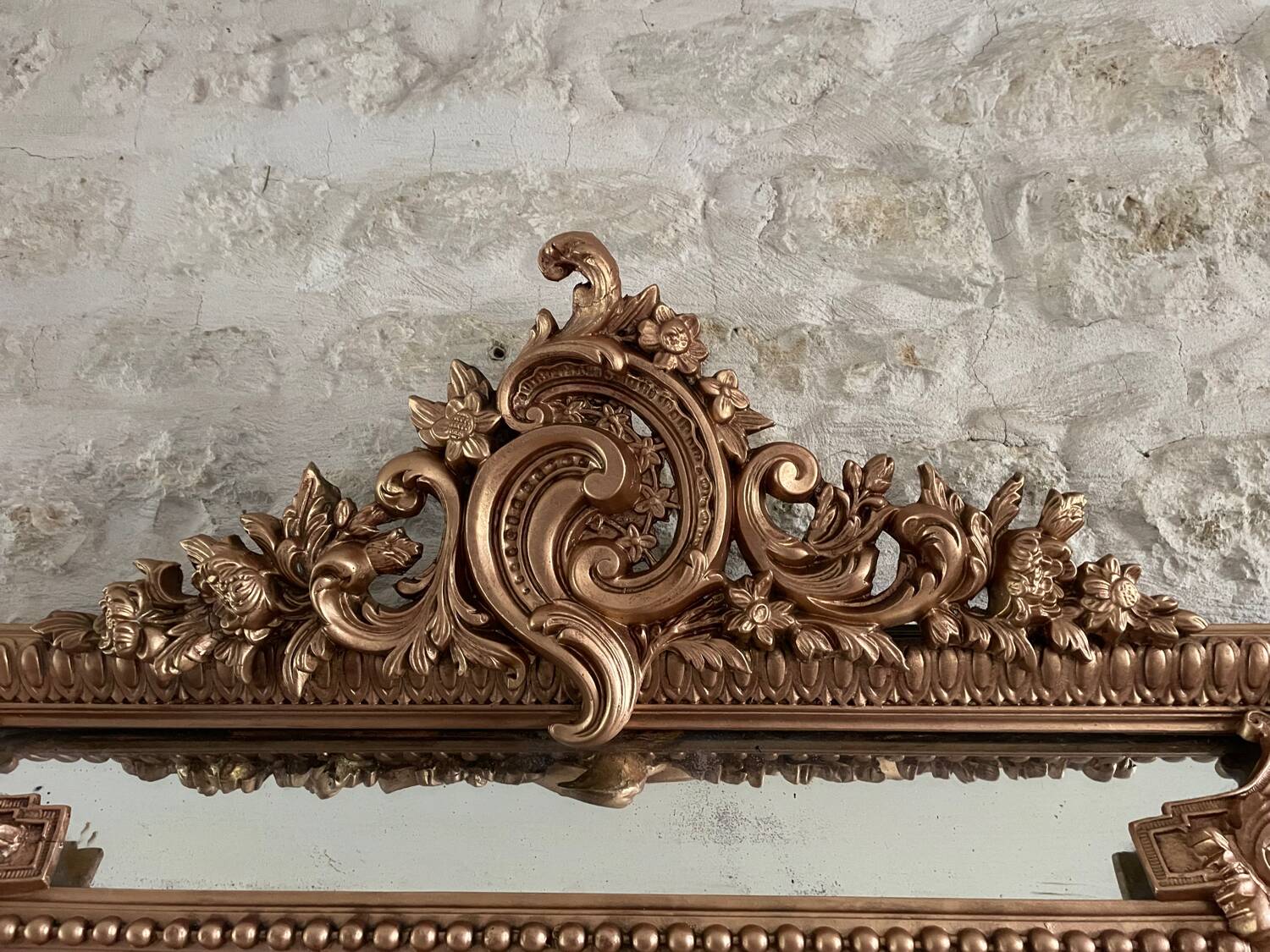 Mercury mirror with frame from the 19th century.