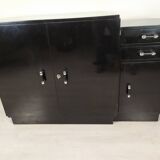 Modernist art deco black lacquered buffet