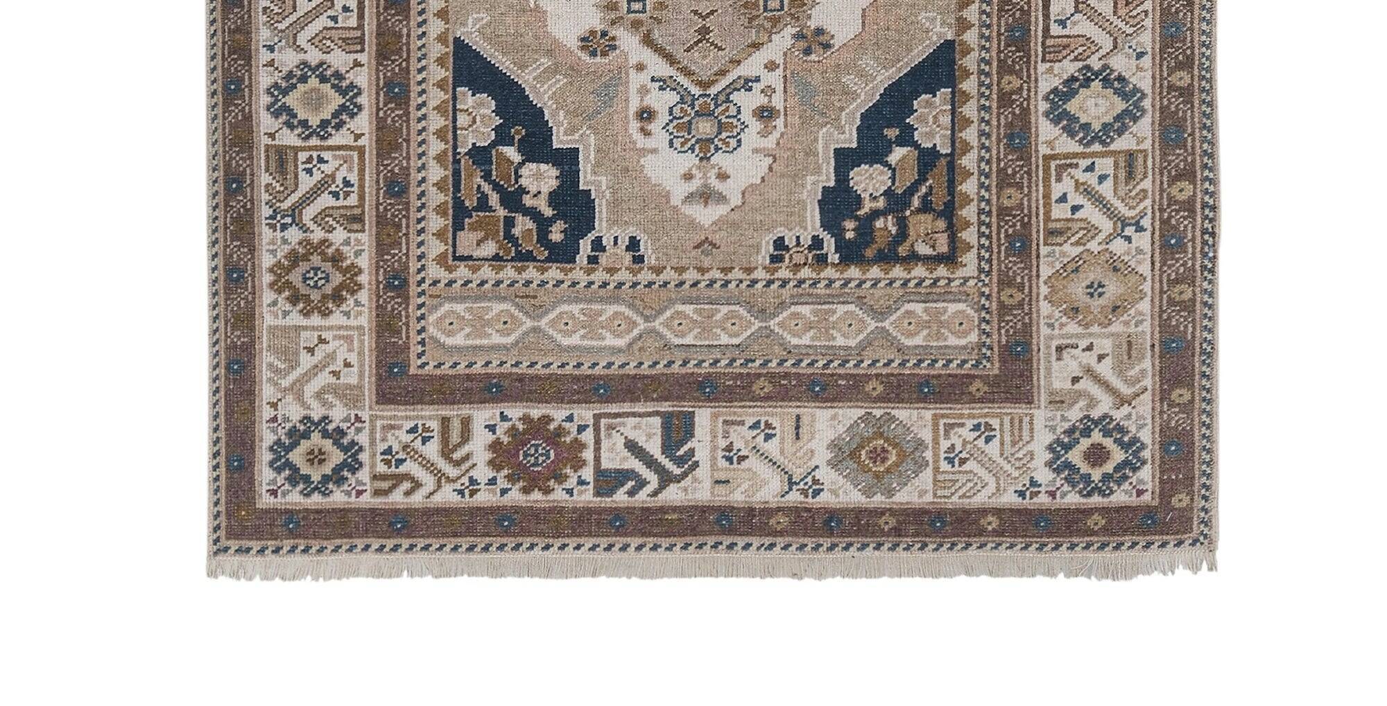 Tapis Oushak turc vintage 91x156 cm