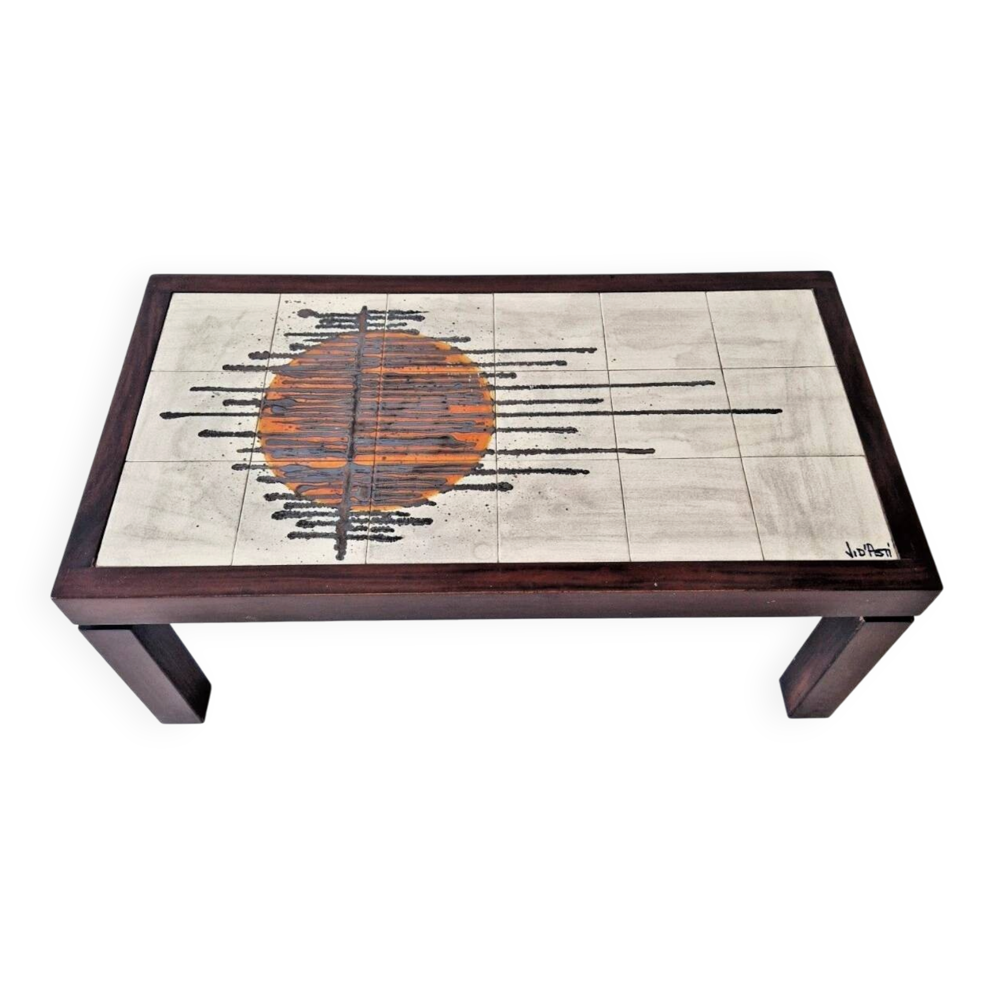 Mid Century Coffee Table Tile Top Juliette d’Asti 1960s Interior Home Desig