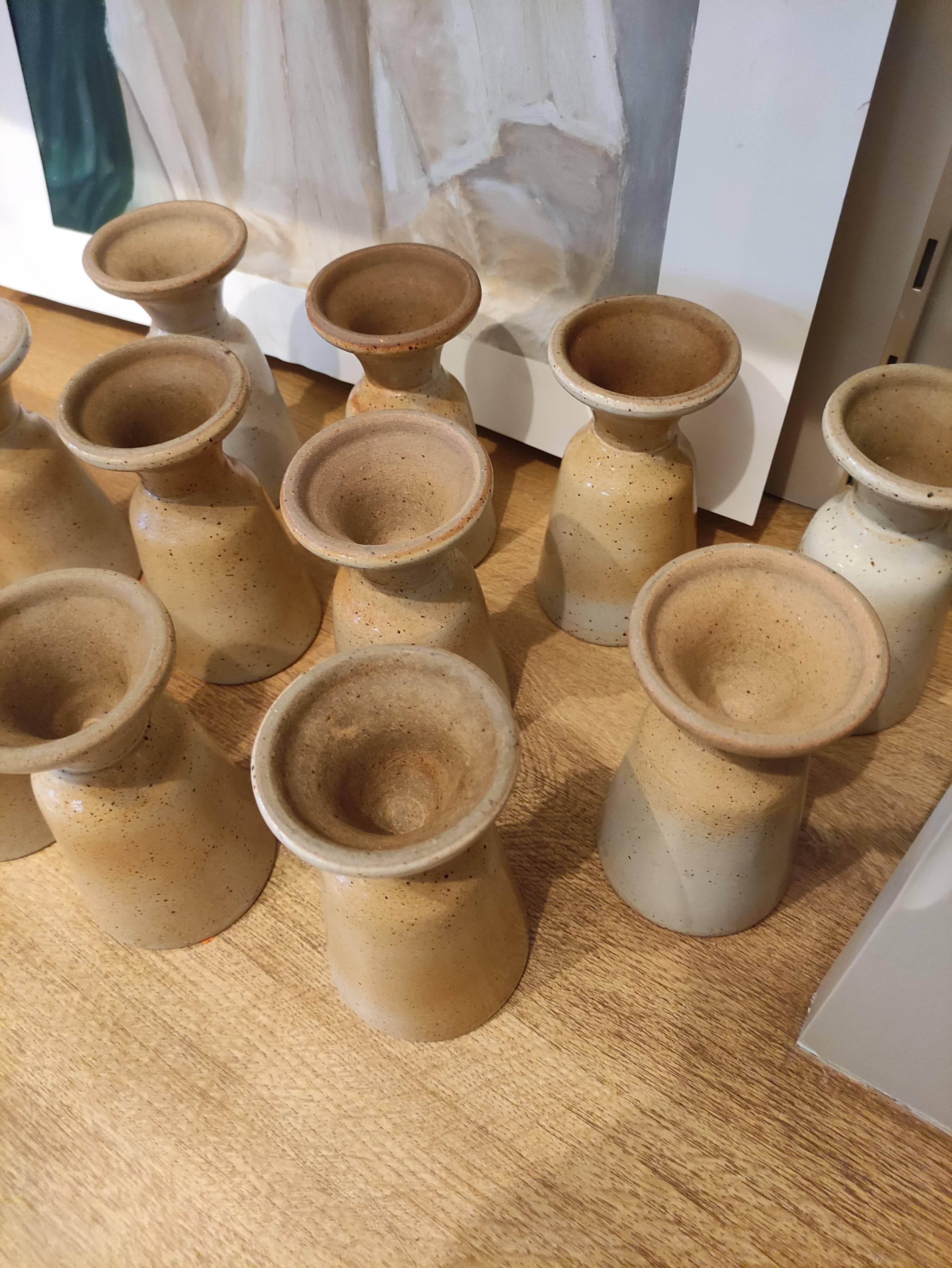 Set of 12 vintage stoneware mazagrans
