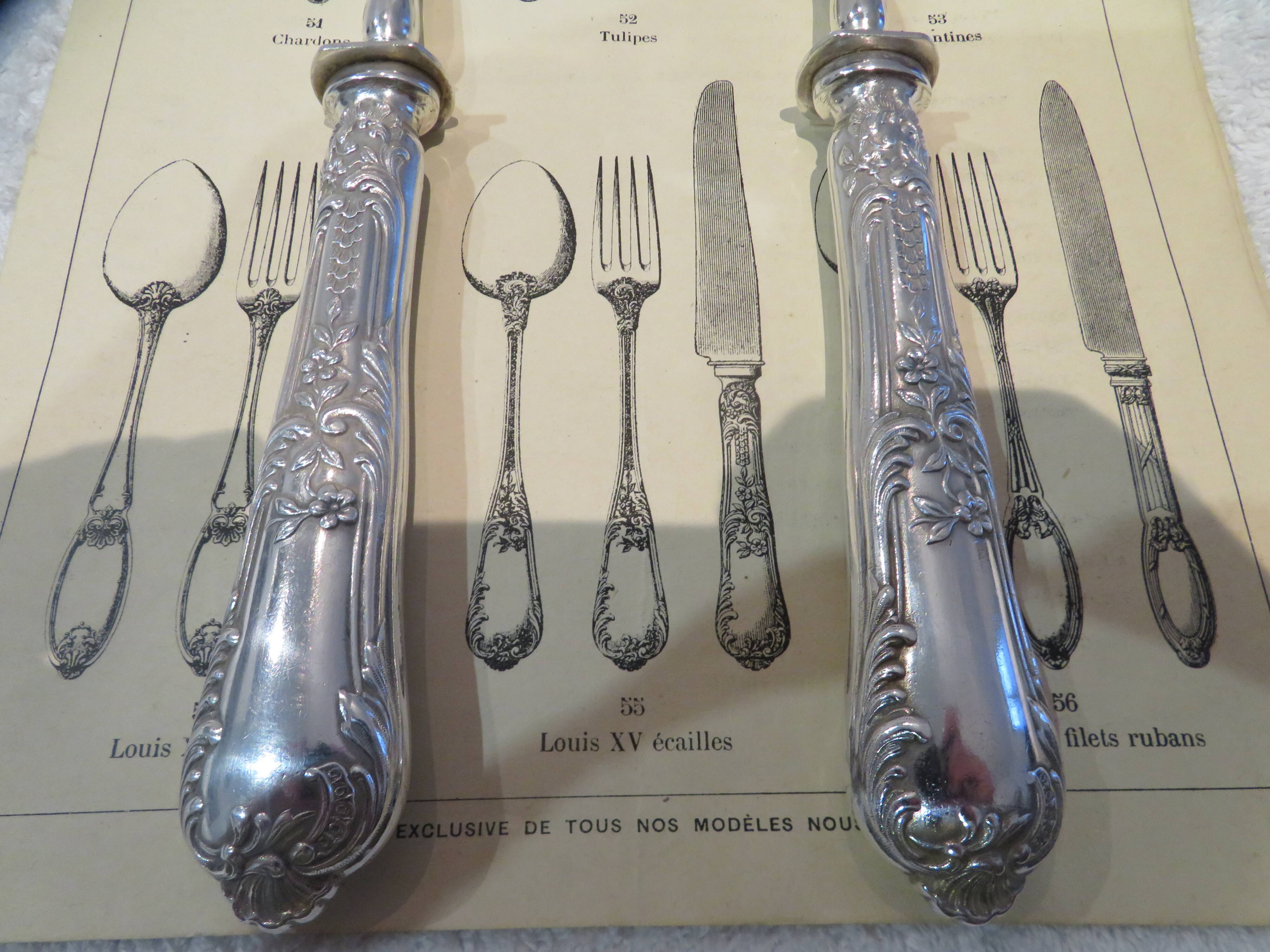Superb 2-piece ice cream serving set, Boulenger LXV goldsmith scales