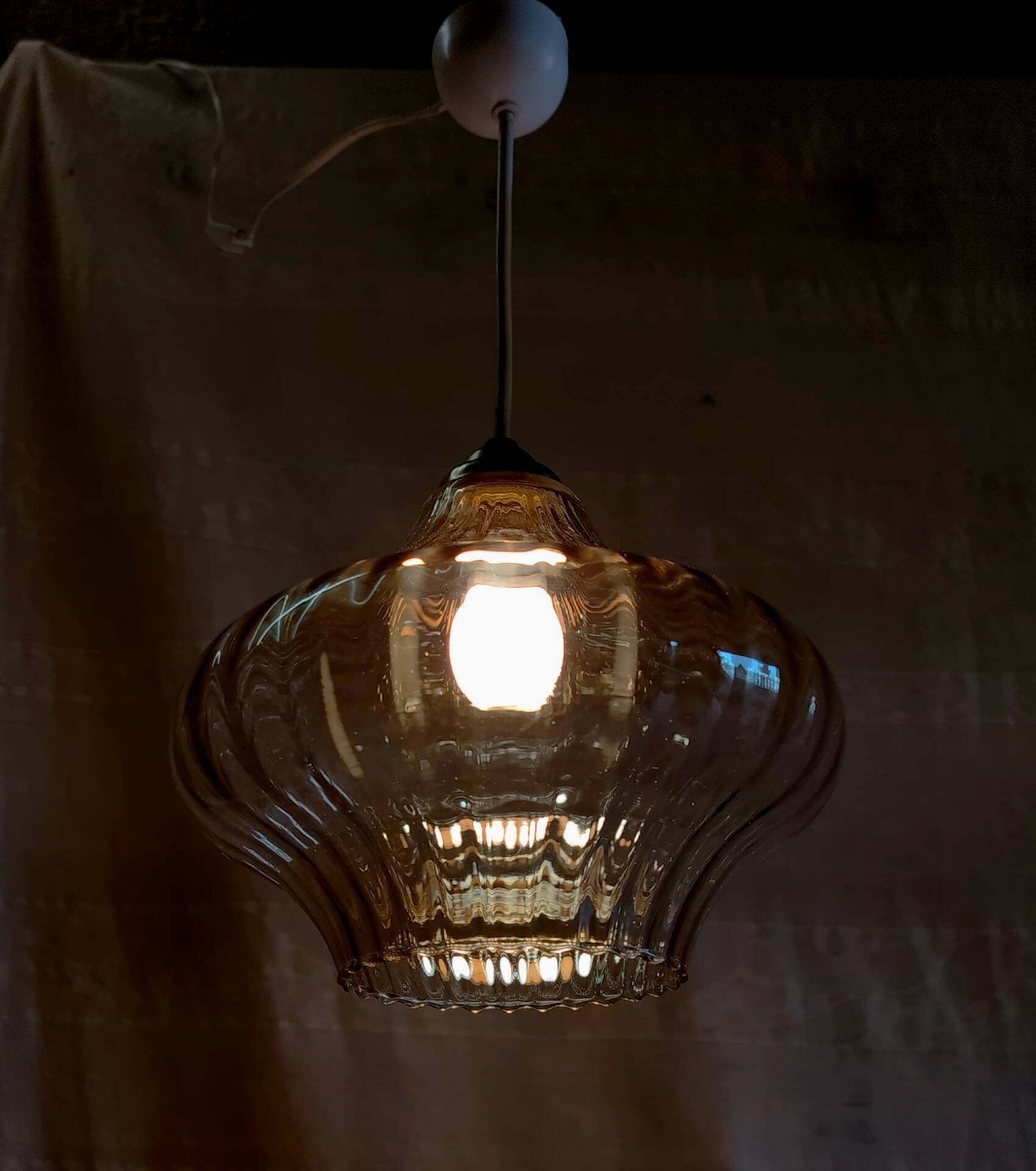 70's amber glass suspension design