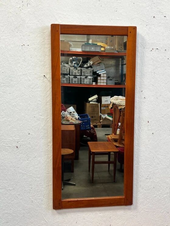 Vintage Teak Mirror, Miljo, Ab Nybrofabriken, Sweden 1950's