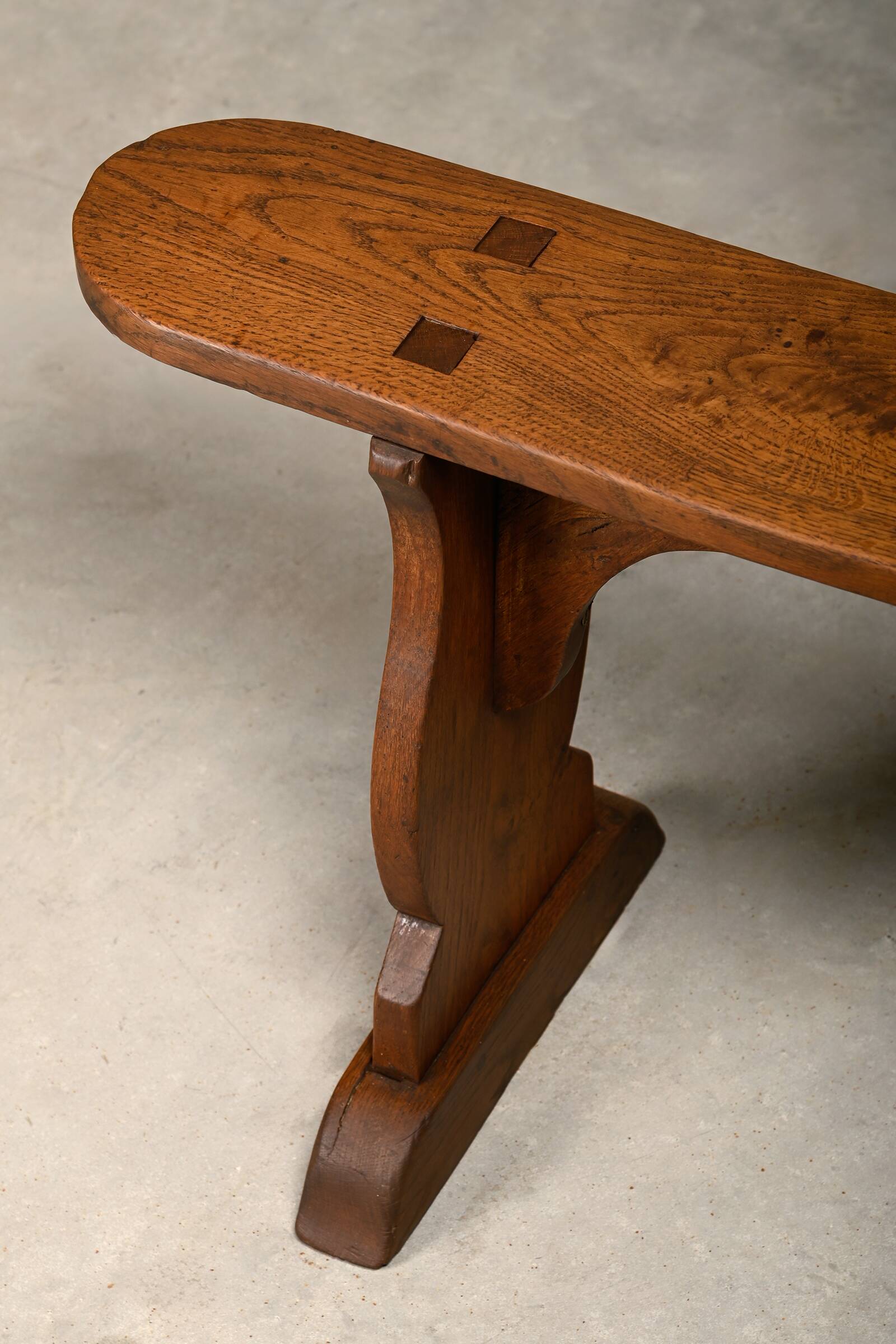 Antique, Primitive and Rustic Farm Benches in solid Oak, France 1920's