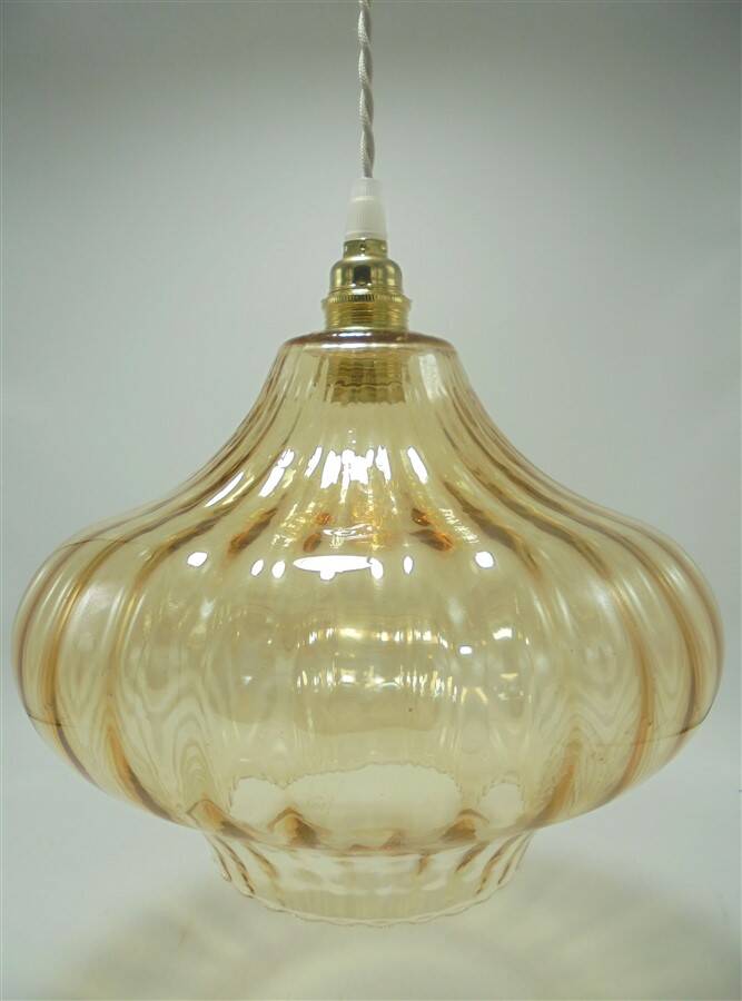 Gold glass pendant light