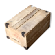 Wooden crate with metal fittings