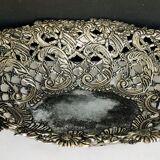 Corbeille en métal argenté