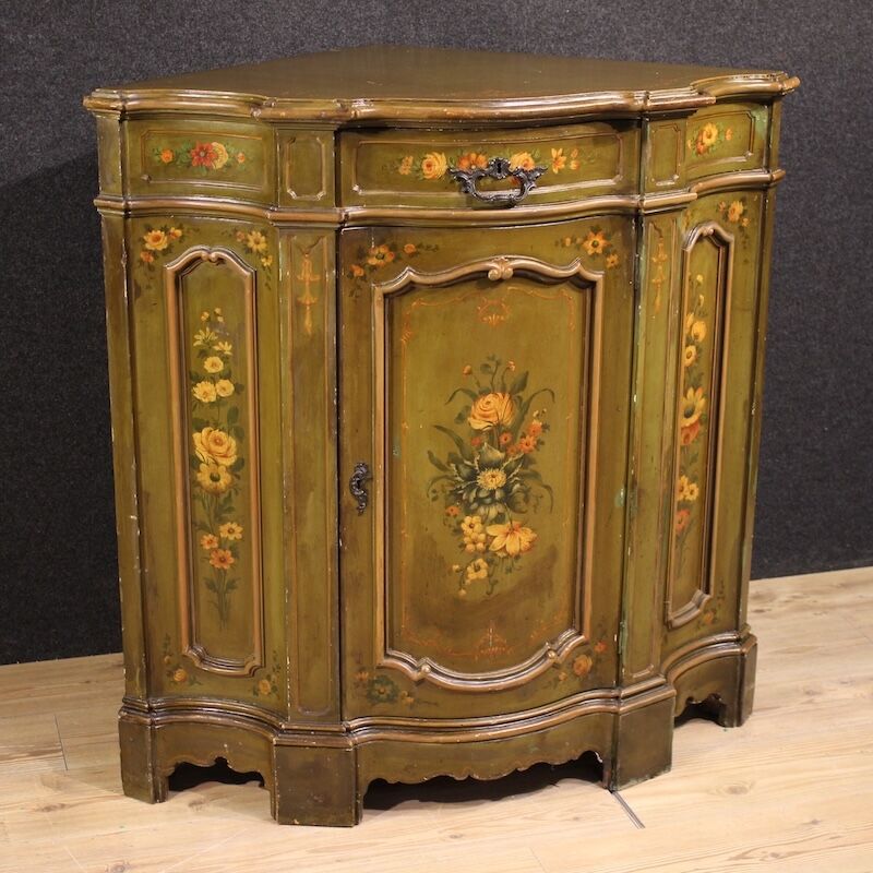Venetian painted corner cupboard from 20th century