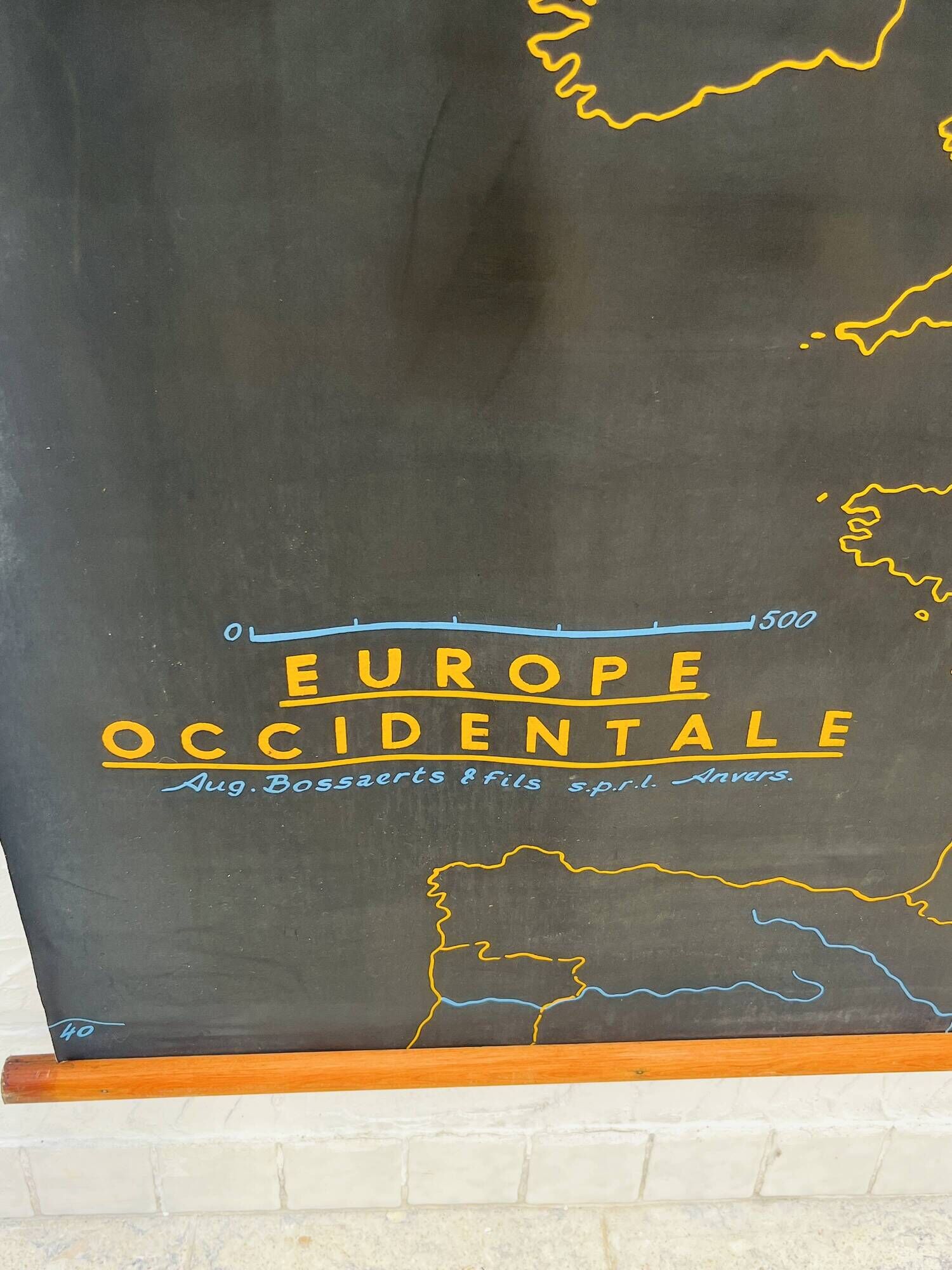 Ancienne carte scolaire Europe occidentale Aug Bossaerts