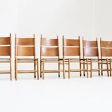 Vintage Kentucky dining chairs by Carlo Scarpa for Bernini, 1970s, Set of 6