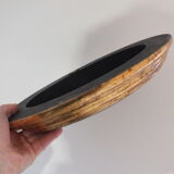 Painted medallion panel and varnish decoration hens, roosters signed G.Roy