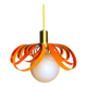 French modern orange metal ribbon lamp
