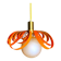 French modern orange metal ribbon lamp