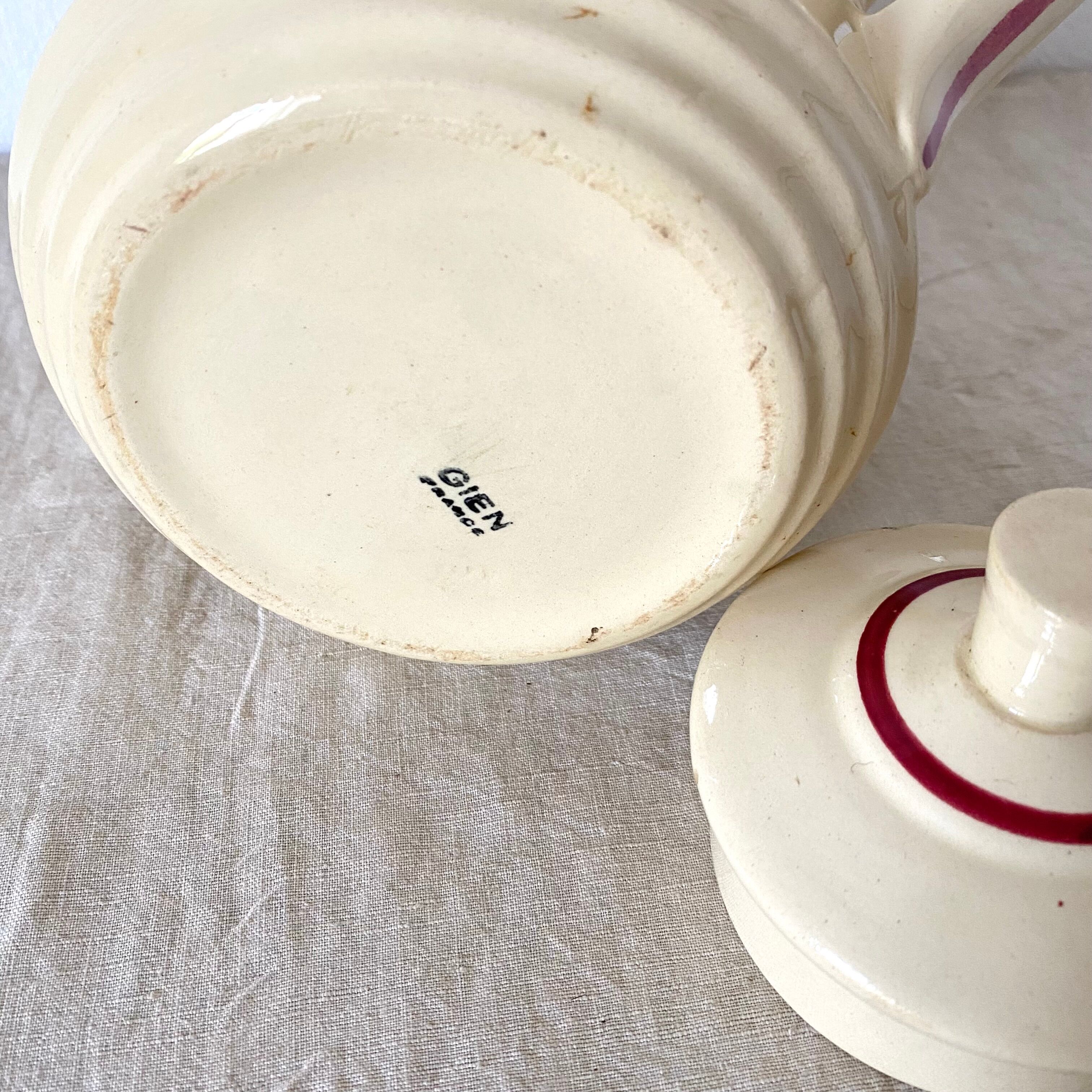 Old teapot in Gien earthenware