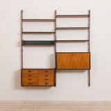 Ergo Wall Unit in teak with 6 shelves and 2 cabinets by John Texmon for Blindheim Møbelfabrikk, 2 ba