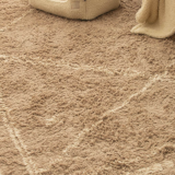 Berber carpet 150 x 200 cm brown ecru pattern