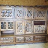 Large Oak Sideboard With Interlaced Doors - 1960s