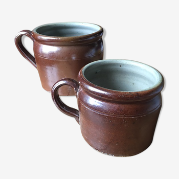 Set of 2 stoneware pots