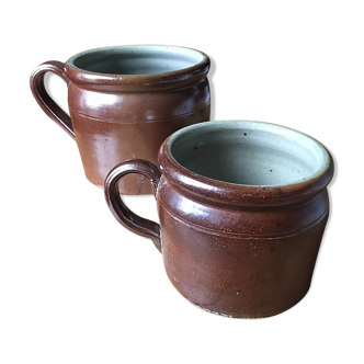 Set of 2 stoneware pots