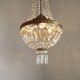 French Empire Style 3 Light Bronze Montgolfier Crystal Basket Chandelier