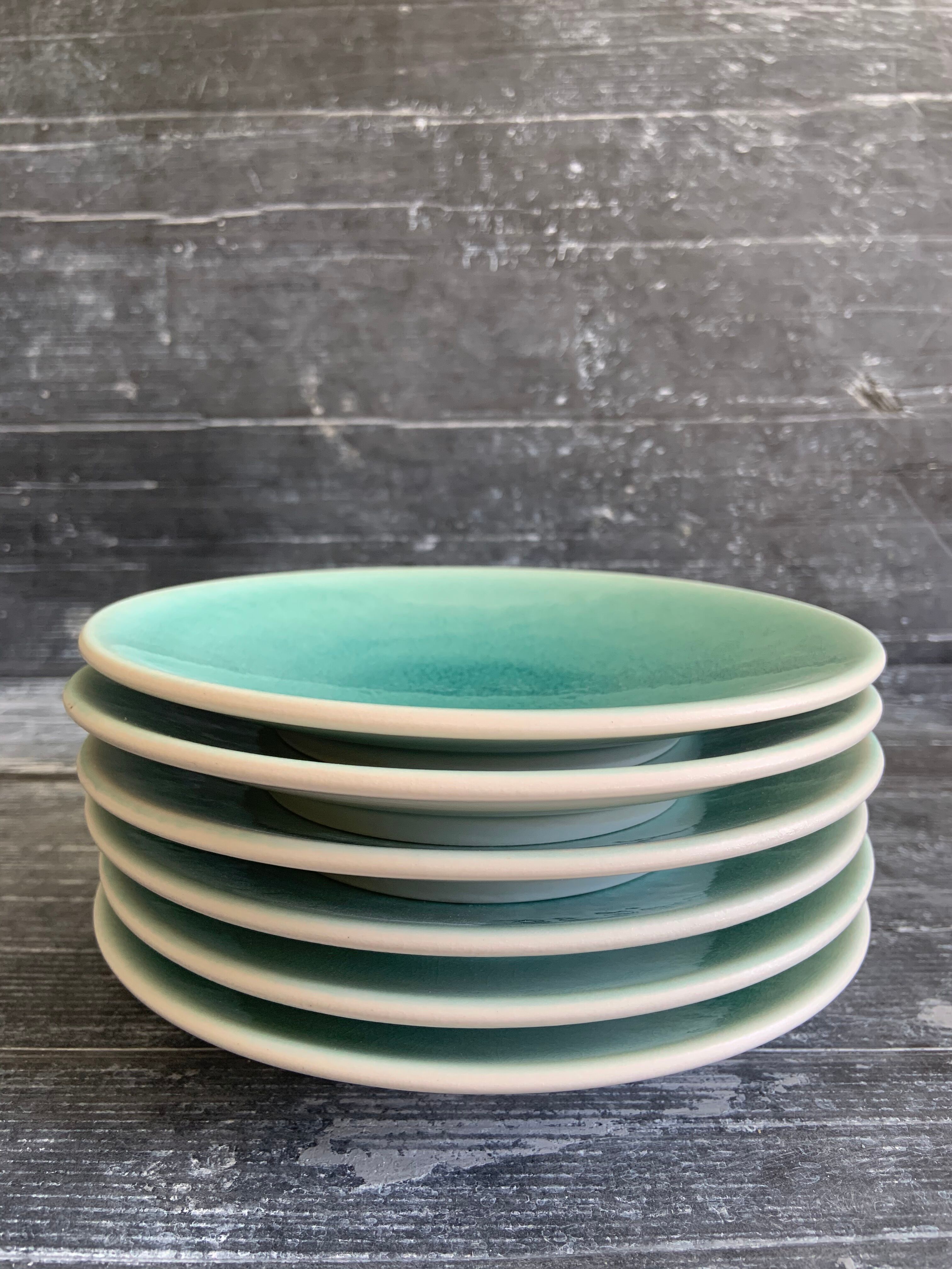 Dessert plates jars tourron aqua