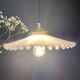 Vintage lampshade suspension in white opaline