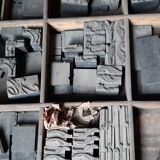 Printing cabinet 16 drawers with these lead letters