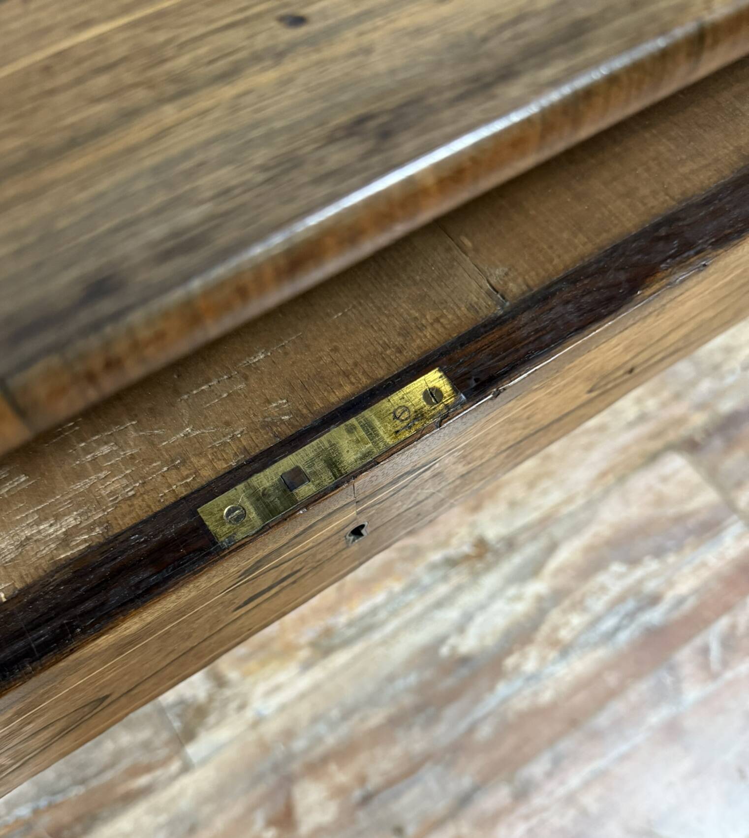 Very large Charles X period center desk in rosewood and lemonwood