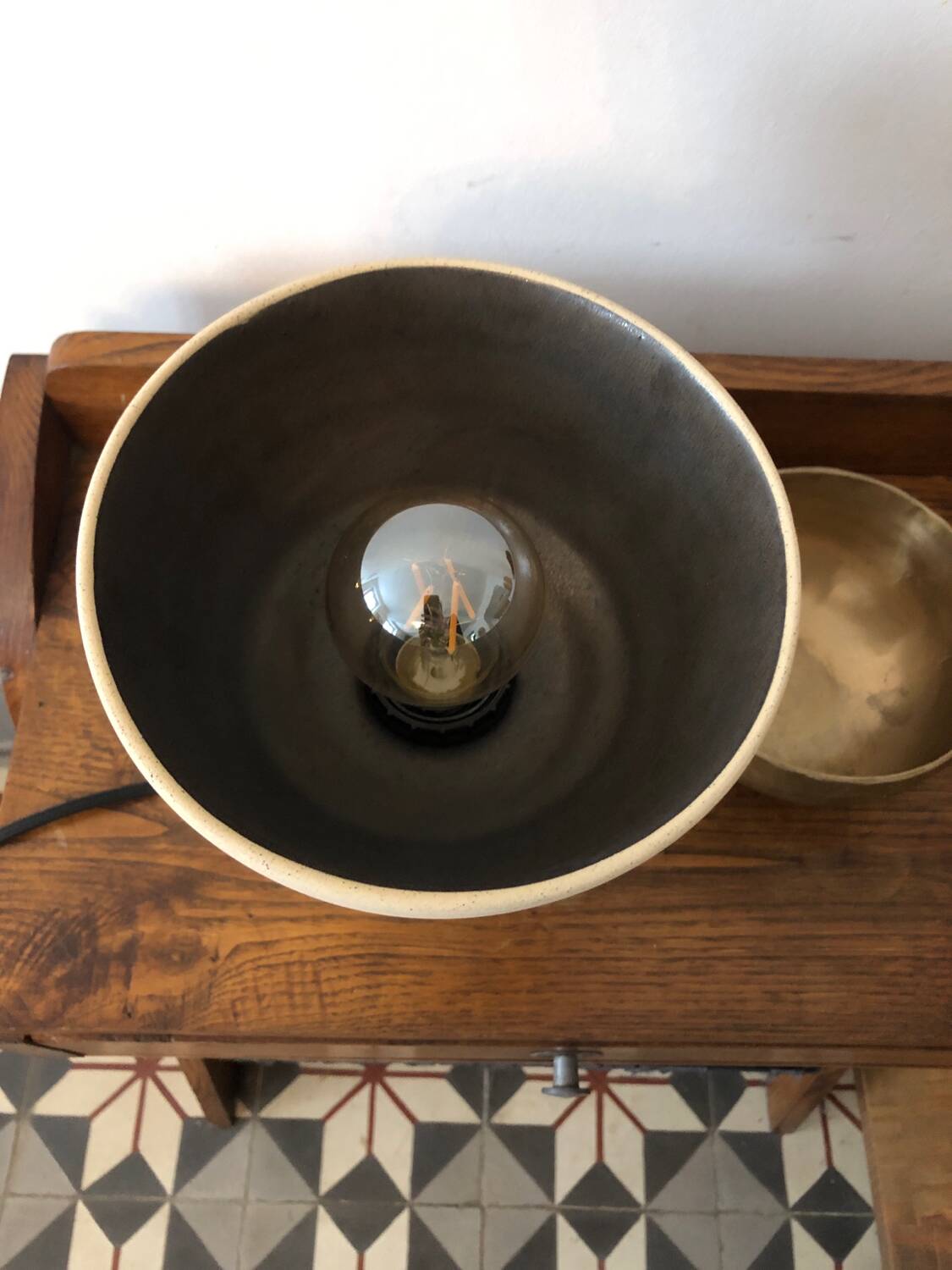 Ceramic stoneware floor lamp