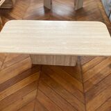 Minimalist design coffee table in unbleached travertine stone