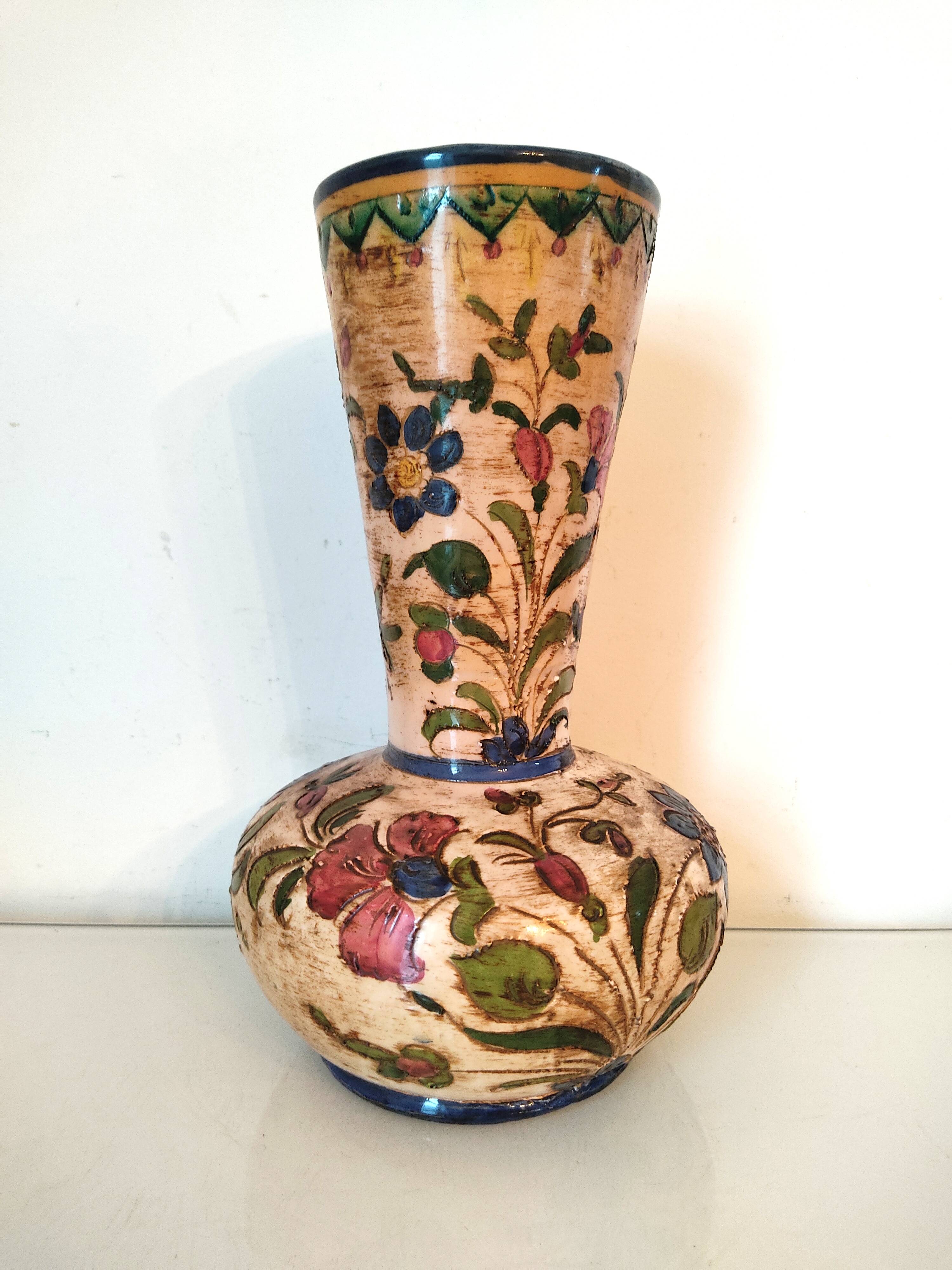 Italian ceramic flower vase