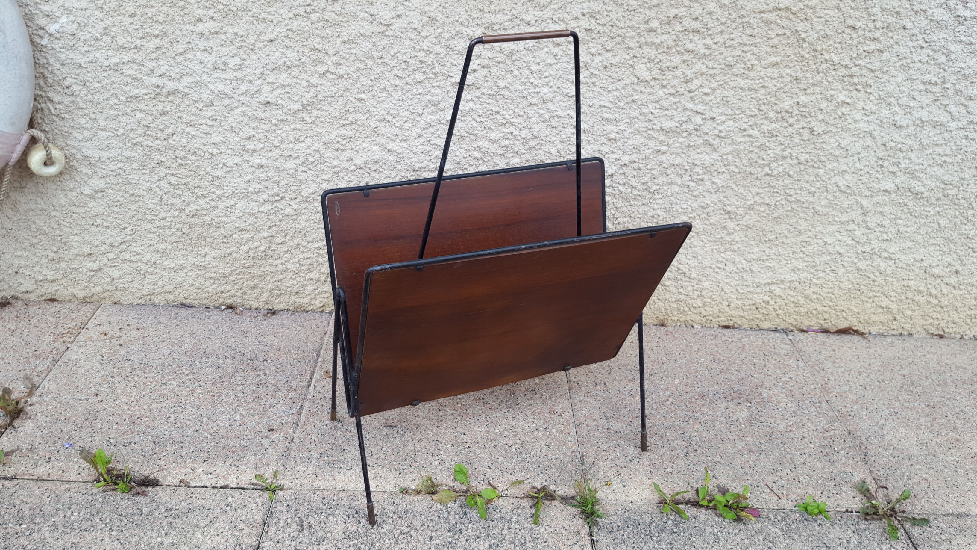 1960s wood/metal magazine holder