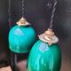 Green opaline pendant lights