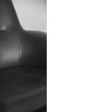 Black leather swivel armchair by Ire Möbel AB, 1960