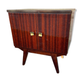 Bedside night table design 1960 vintage Scandinavian feet compass