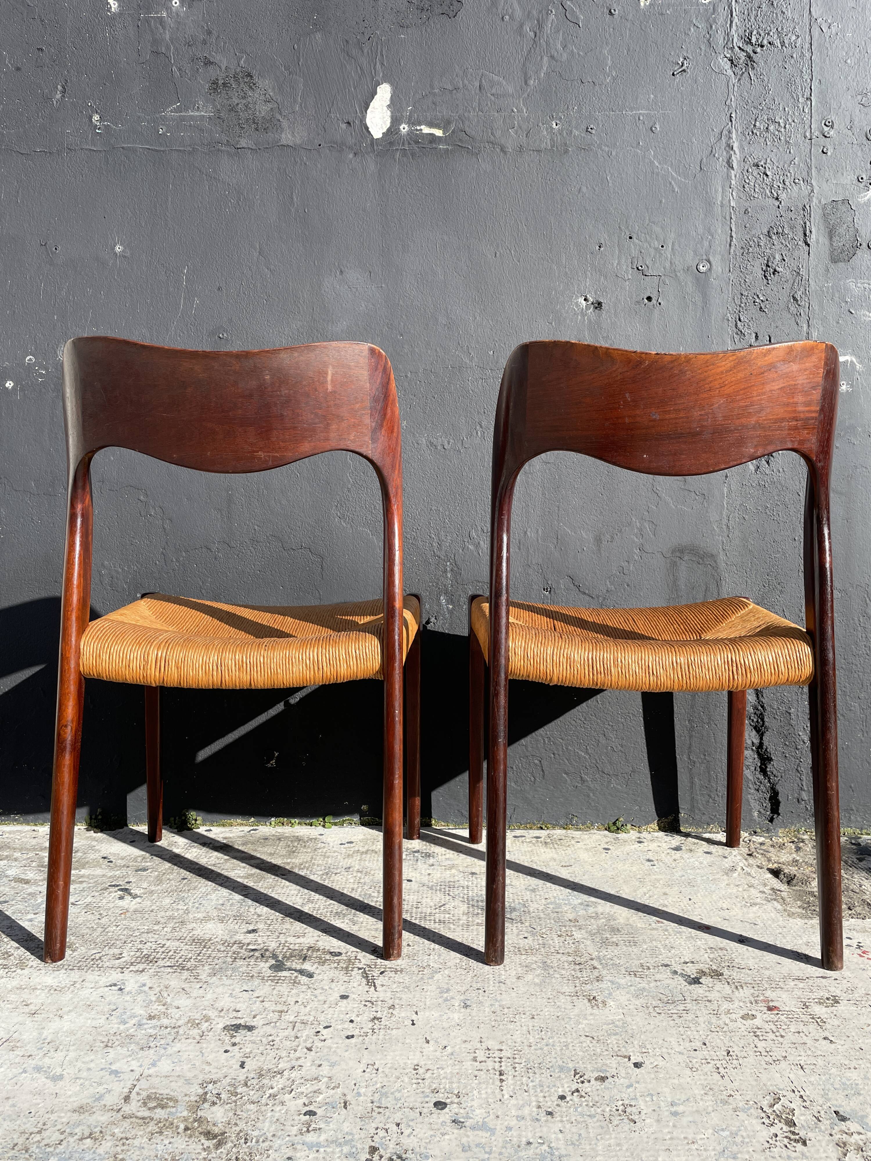 Pair of chairs n°71 by Niel Otto Møller